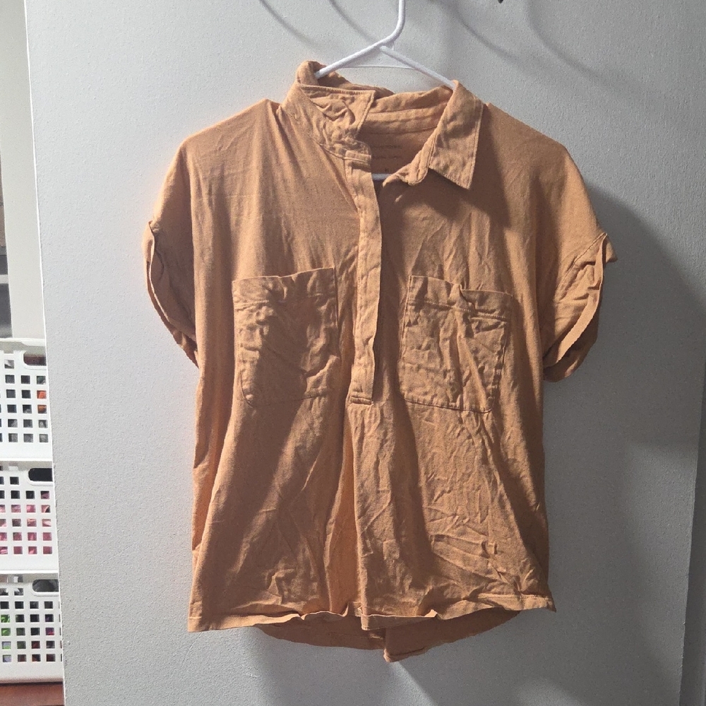 Banana Republic Tan Button-Up Blouse